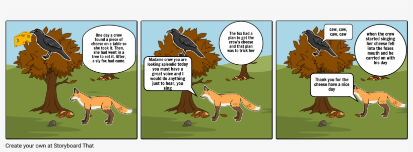 The Fox And The Crow - Storyboard, transparent png #3366805