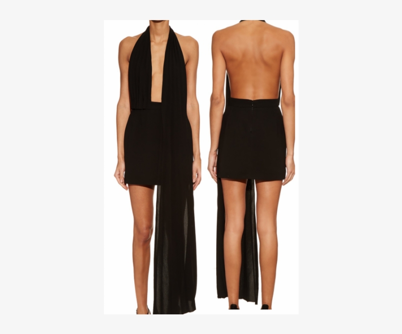 Jennifer Lopez Plunging Black Halter Pleated Mini Dress - Dress, transparent png #3367331