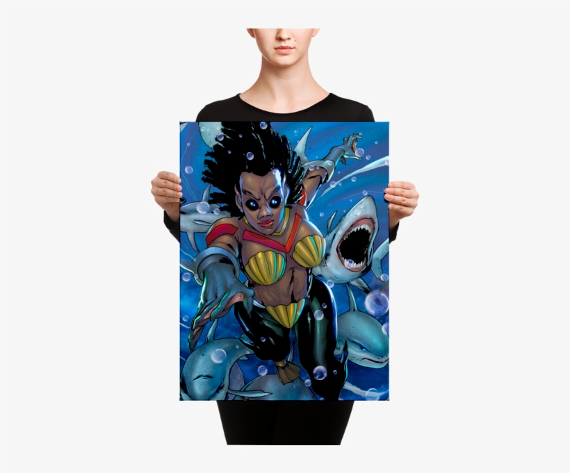 Female Warrior Shark Tribe Canvas - Black Mask Red Pied French Bulldog Canvas, transparent png #3367766