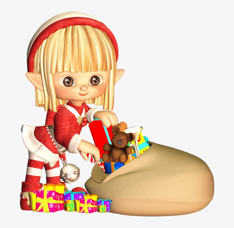 Blonde, Cartoon, Christmas, Comic Characters, Elf - Elves On Christmas Png, transparent png #3369874