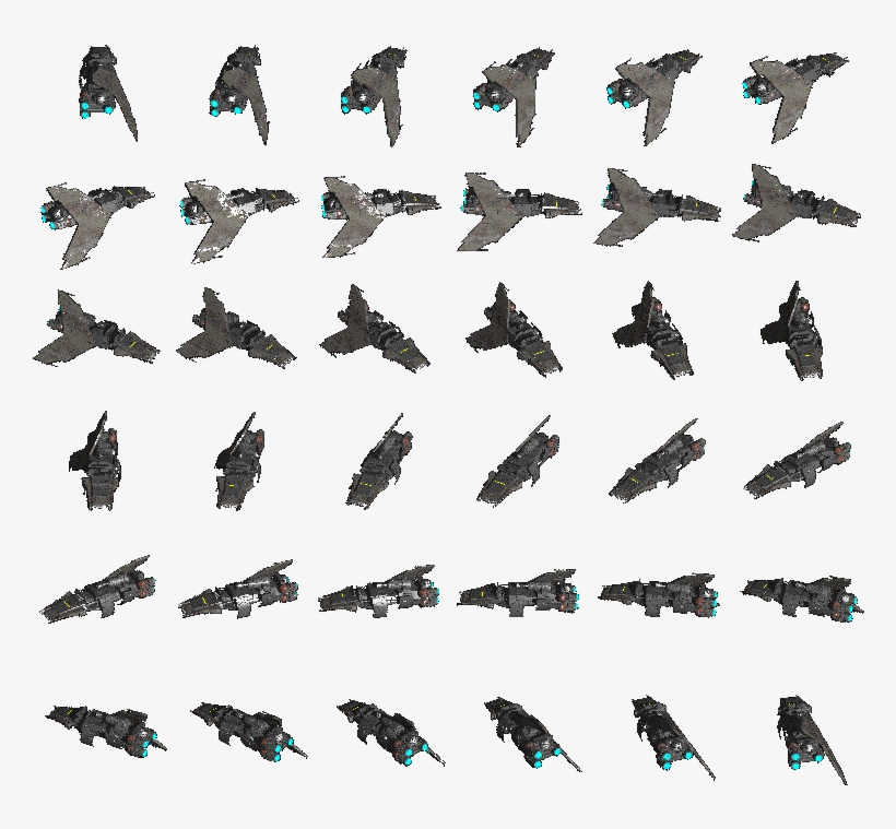 These Are Spaceship Rotation Sprites - Spaceship 2d Sprite, transparent png #3369945