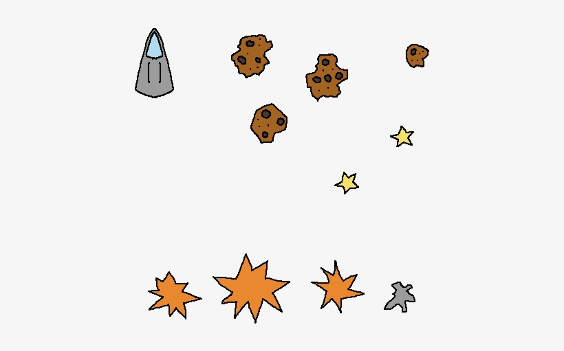 There's A Spaceship, Some Asteroids, Stars And An Explosion, transparent png #3370360