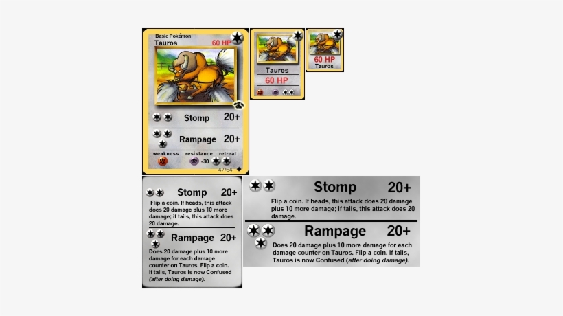 #128 Tauros - Wizards Of The Coast Pokemon Jungle Uncommon Card #47/64, transparent png #3370562
