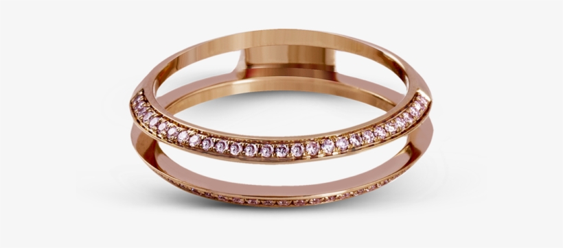 'glass Slipper' Ring Gard In Rose Gold With Pink Diamonds - Bangle, transparent png #3371291