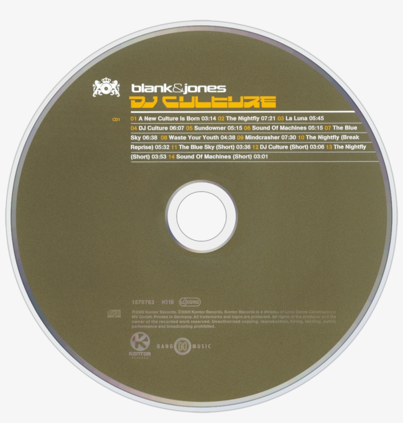 Blank & Jones Dj Culture Cd Disc Image - Blank & Jones - Nightclubbing (10th Anniversary), transparent png #3371549