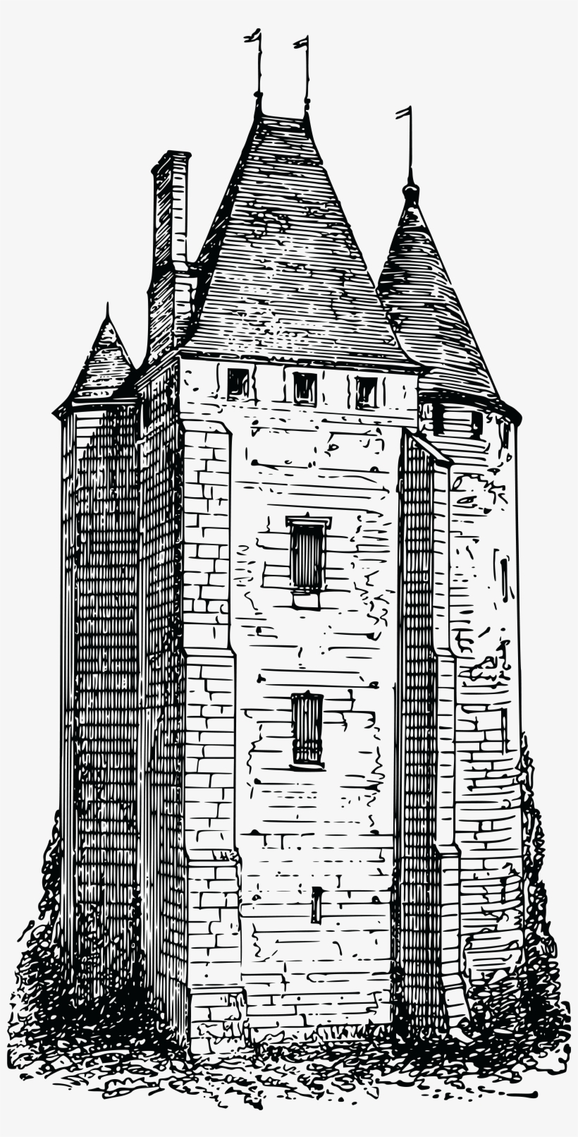 Free Clipart Of A Fortress - Free Black And White Clipart Fortress, transparent png #3371736