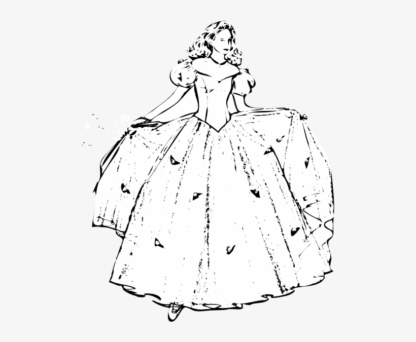How To Set Use Dress Clipart - Outline Of A Lady In A Dress, transparent png #3372402