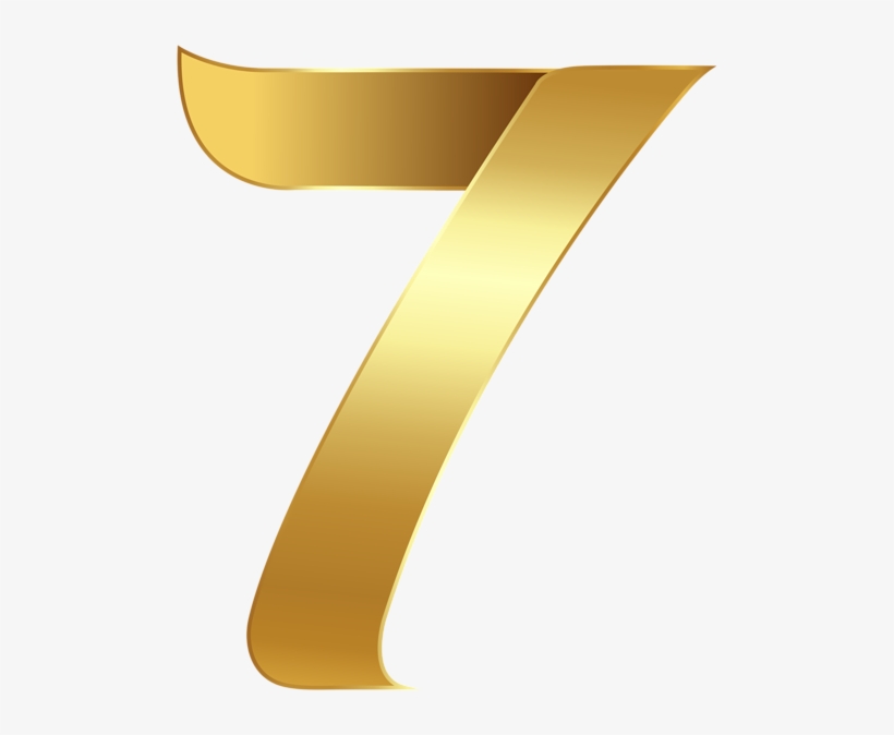 Golden Number Seven Transparent Png Clip Art Image - Alphabet, transparent png #3373354