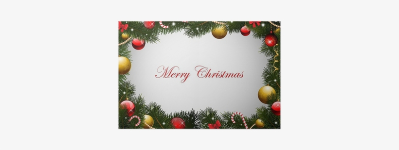 Christmas Card Background Garland Frame Poster • Pixers® - Ramka Do Zdjęcia Świąteczna, transparent png #3374632