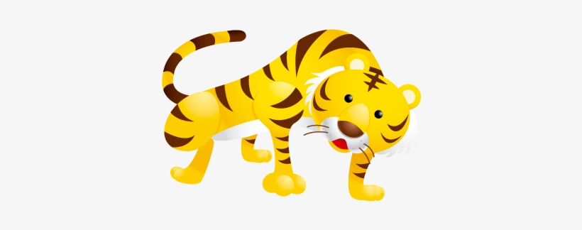 Tigre - Yellow Tiger Cartoon, transparent png #3374947