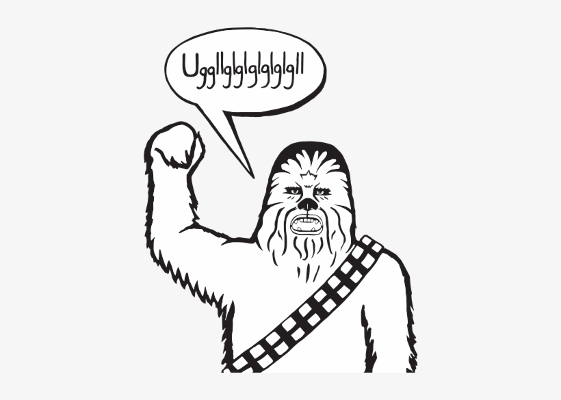 Panda - Chewbacca Black And White Clipart, transparent png #3375500