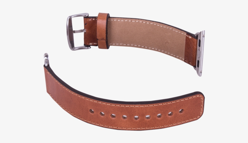 Tan Leather Strap For Apple Watch - Strap, transparent png #3375817