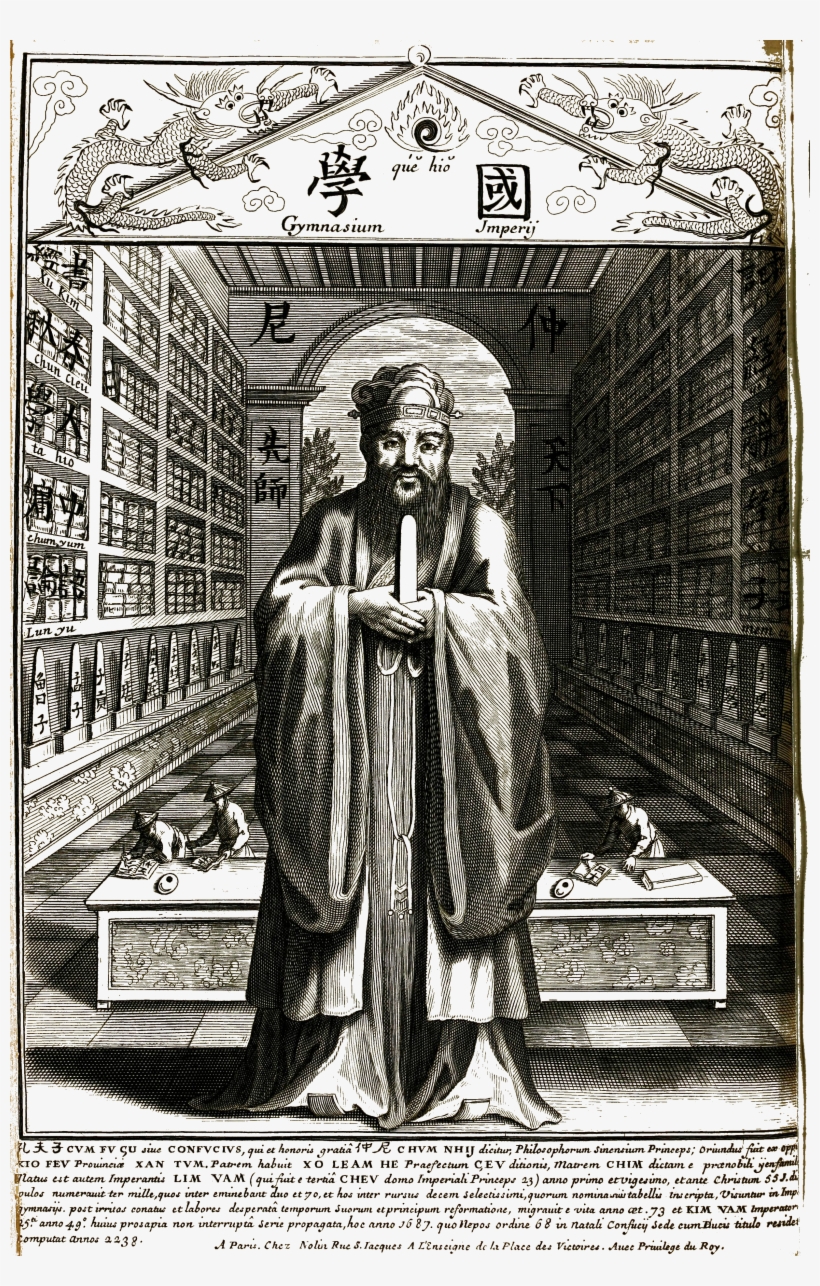 Confucius Sinarum Philosophus Frontispiece Bw - Confucius Analects, transparent png #3379941