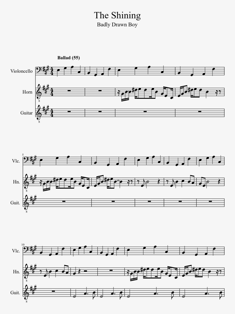The Shining Sheet Music 1 Of 2 Pages - Clockwork Orange Sheet Music, transparent png #3380458