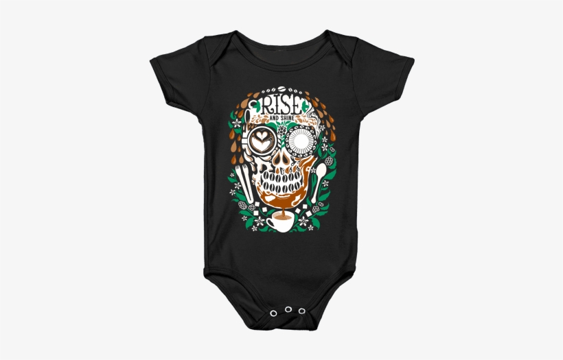 Rise And Shine Coffee Skull Baby Onesy - My Hero Academia Baby Outfit, transparent png #3381103