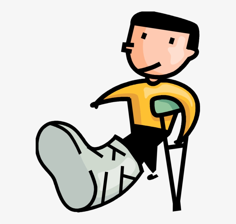 Vector Illustration Of Accident Patient With Broken - Boy With Broken Leg, transparent png #3381736