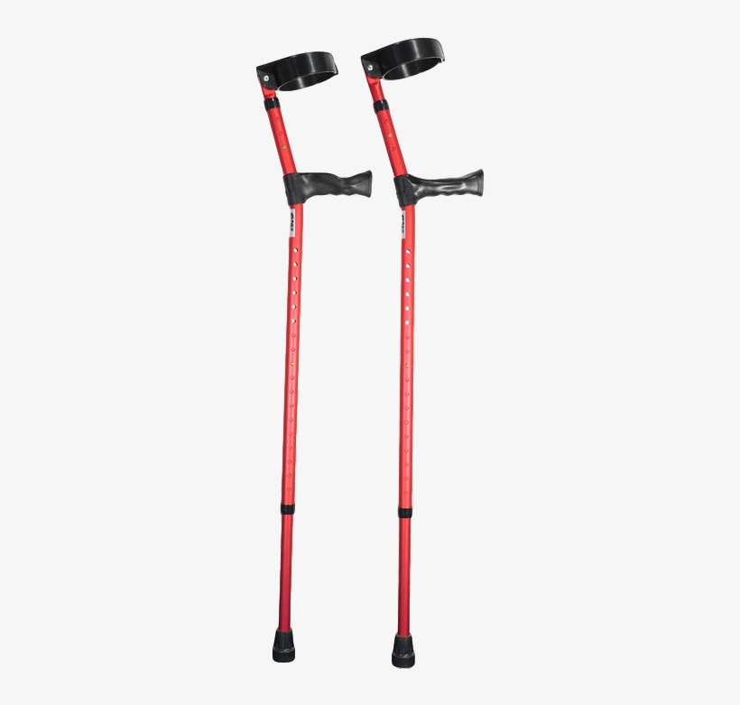 Adjustable Elbow Crutches - Red Crutches, transparent png #3382117