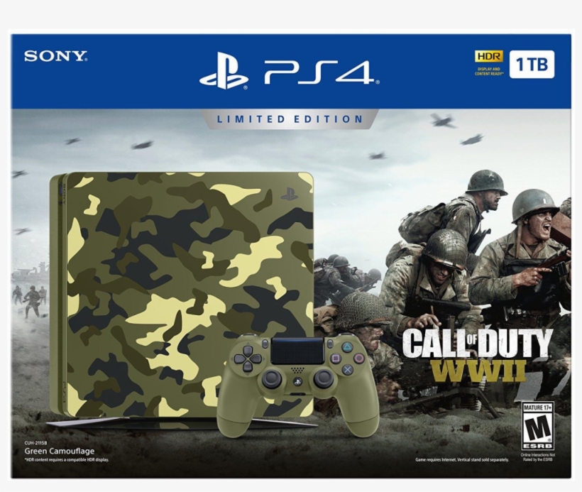 Auction - Playstation 4 1tb Slim Call Of Duty Wwii, transparent png #3382226