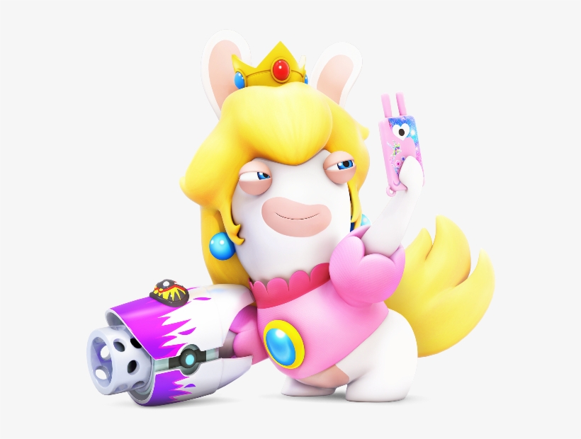 Rabbid Peach - Rabbidskingdombattle - Mario Rabbids Kingdom Battle Characters, transparent png #3382646