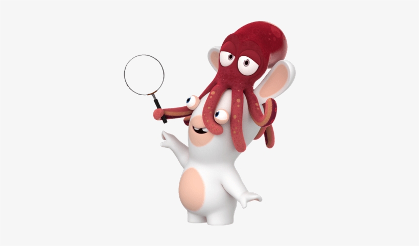 Rabbid With Squid On Head - Raving Rabbids, transparent png #3383044