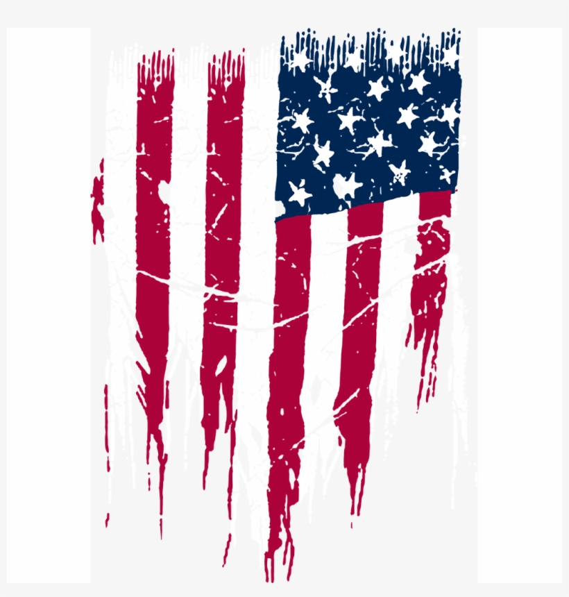 Women's Usa Flag Distressed Tie Waist Dress Swimwear - Distressed American Flag Png, transparent png #3383766