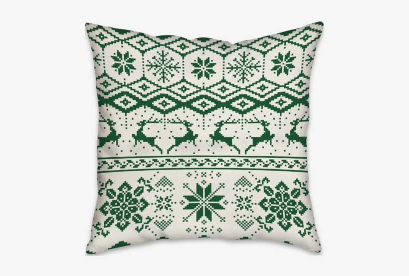 Christmas Sweater - Niedliches Grünes Ren Und Schneeflocken Geschenkpapier, transparent png #3384068