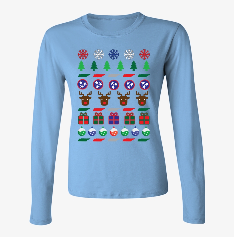 Tennessee Ugly Christmas Sweater Womens Long Sleeve - Sweater, transparent png #3384373