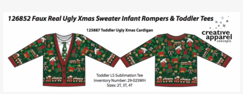 Ugly Christmas Jumper Costume Creative Apparel - Longsleeve Shirt: Long Sleeve: Ugly Cardigan Costume, transparent png #3384526