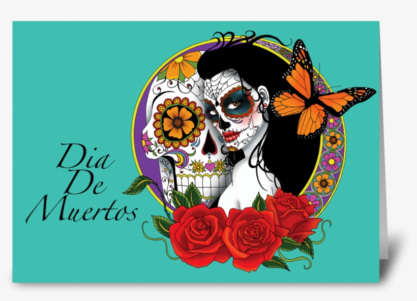 Sugar Skulls - Dia De Los Muertos Butterflies, transparent png #3385155