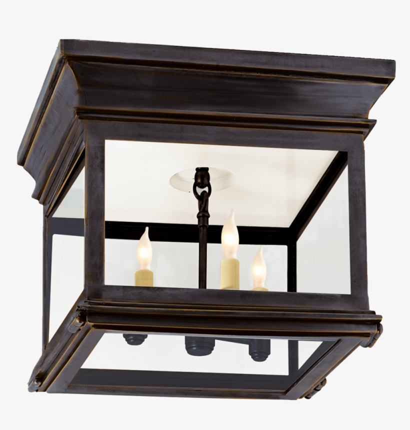 Club Small Square Flush Mount In Bronze With Cle, transparent png #3385241