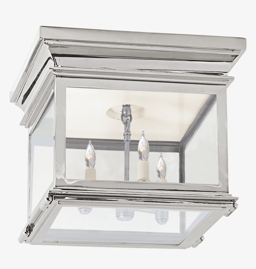 Club Small Square Flush Mount In Polished Nickel - Club Square Flush Mount - Polished Nickel - Visual, transparent png #3385346