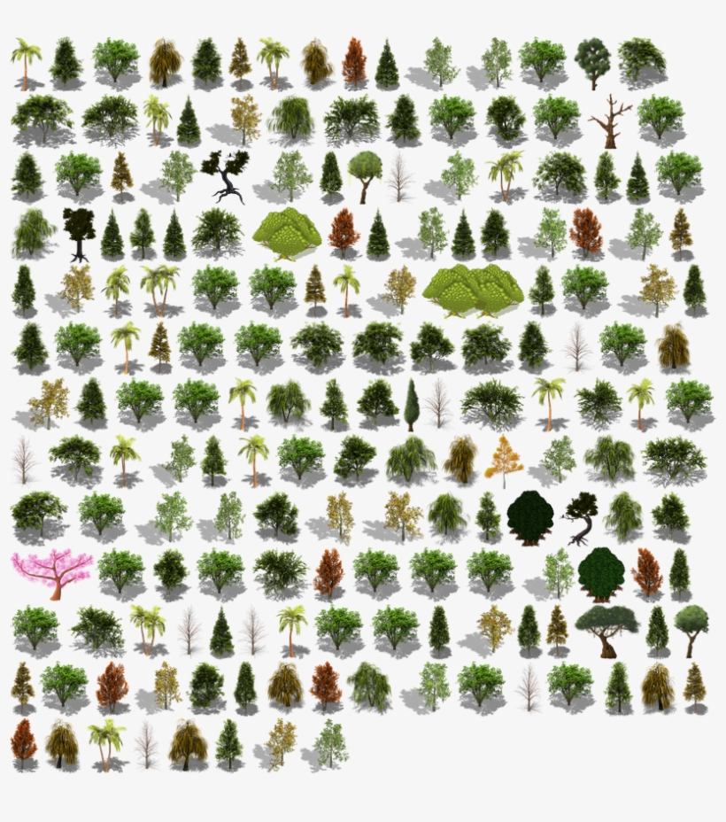 Preview - Pine Tree Sprite Sheet, transparent png. 