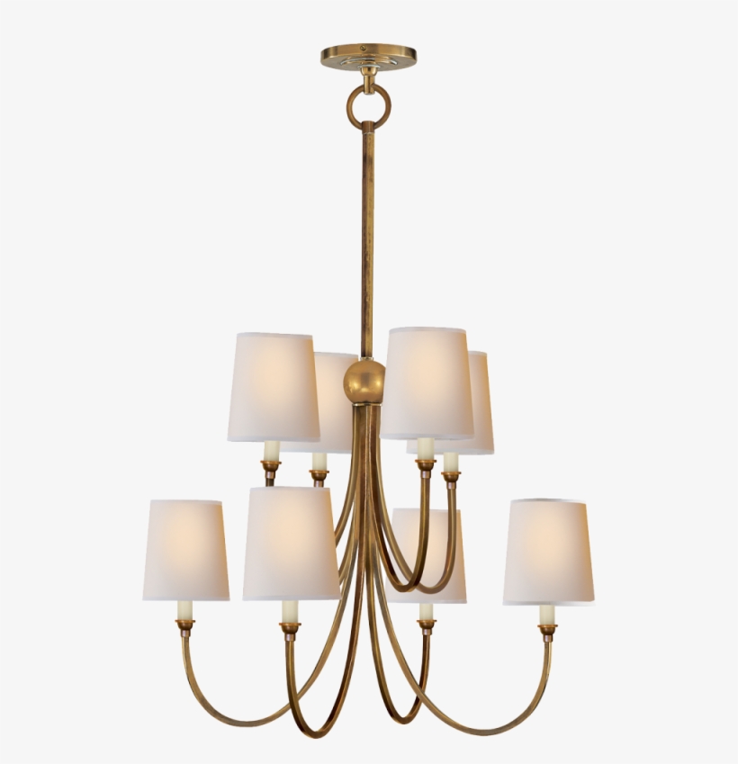 Reed Large Chandelier In Hand-rubbed Antique Bra - Visual Comfort Reed Chandelier, transparent png #3387535