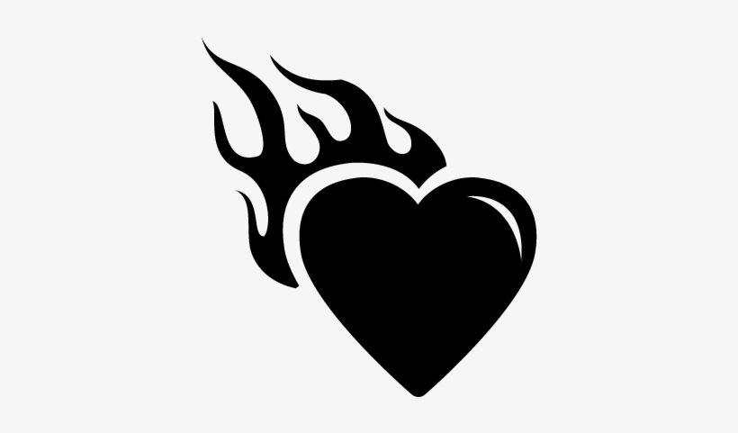 Heart In Flames Vector - Dibujos De Corazones En Llamas, transparent png #3387844