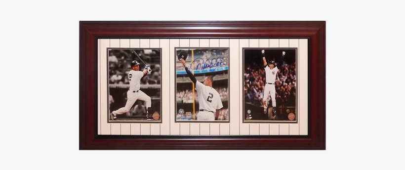 Derek Jeter Autographed New York Yankees Photo Triple - Derek Jeter Autographed Picture - 8x10 Triple Piece, transparent png #3388095