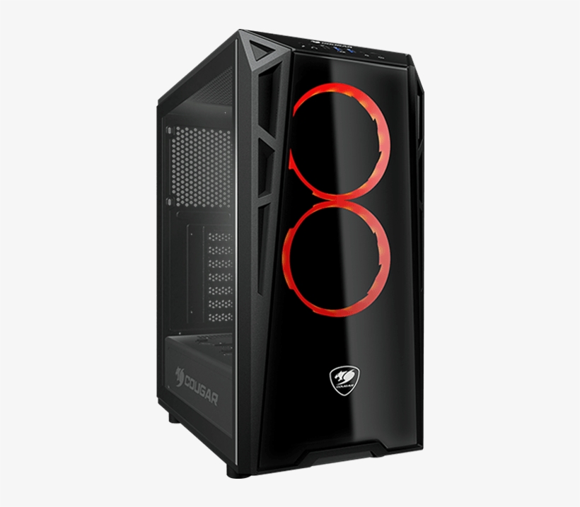 Turret Tempered Glass, No Psu, Atx, Black, Mid Tower - Cougar Turret, transparent png #3388124