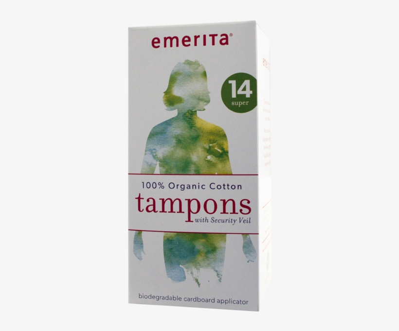 Emerita Tampons 100% Organic Cotton Super 14 Count - Emerita - Organic Cotton Super Plus Tampons - 14 Tampons, transparent png #3388604