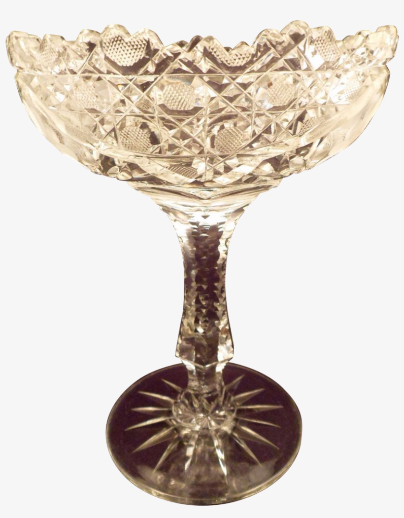 American Brilliant Period Antique Cut Crystal Compote, - Champagne Stemware, transparent png #3391034