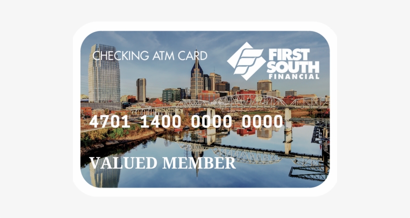 Nashville Debit Card With Daytime Skyline Design - First South Financial Credit Union, transparent png #3391308