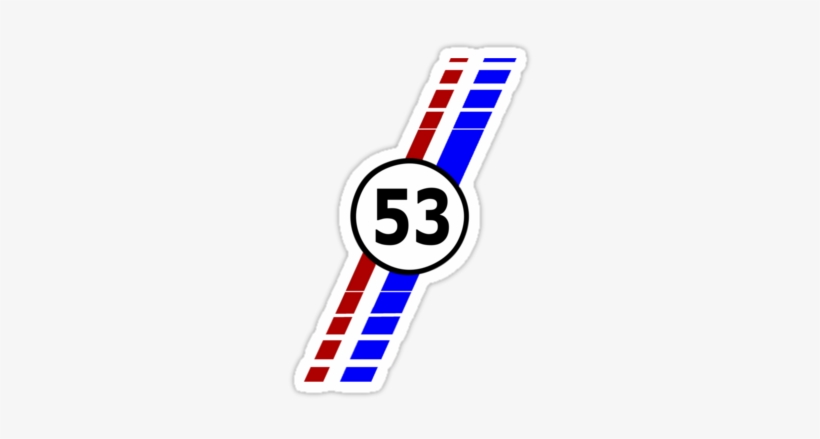 "vw 53, Herbie The Love Bug's Racing Stripes And Number - Calcomanias De Numeros Para Autos, transparent png #3391639