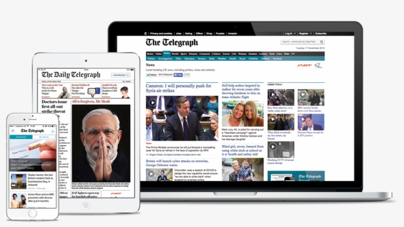 Digital Editions - Telegraph On Tablet, transparent png #3391698