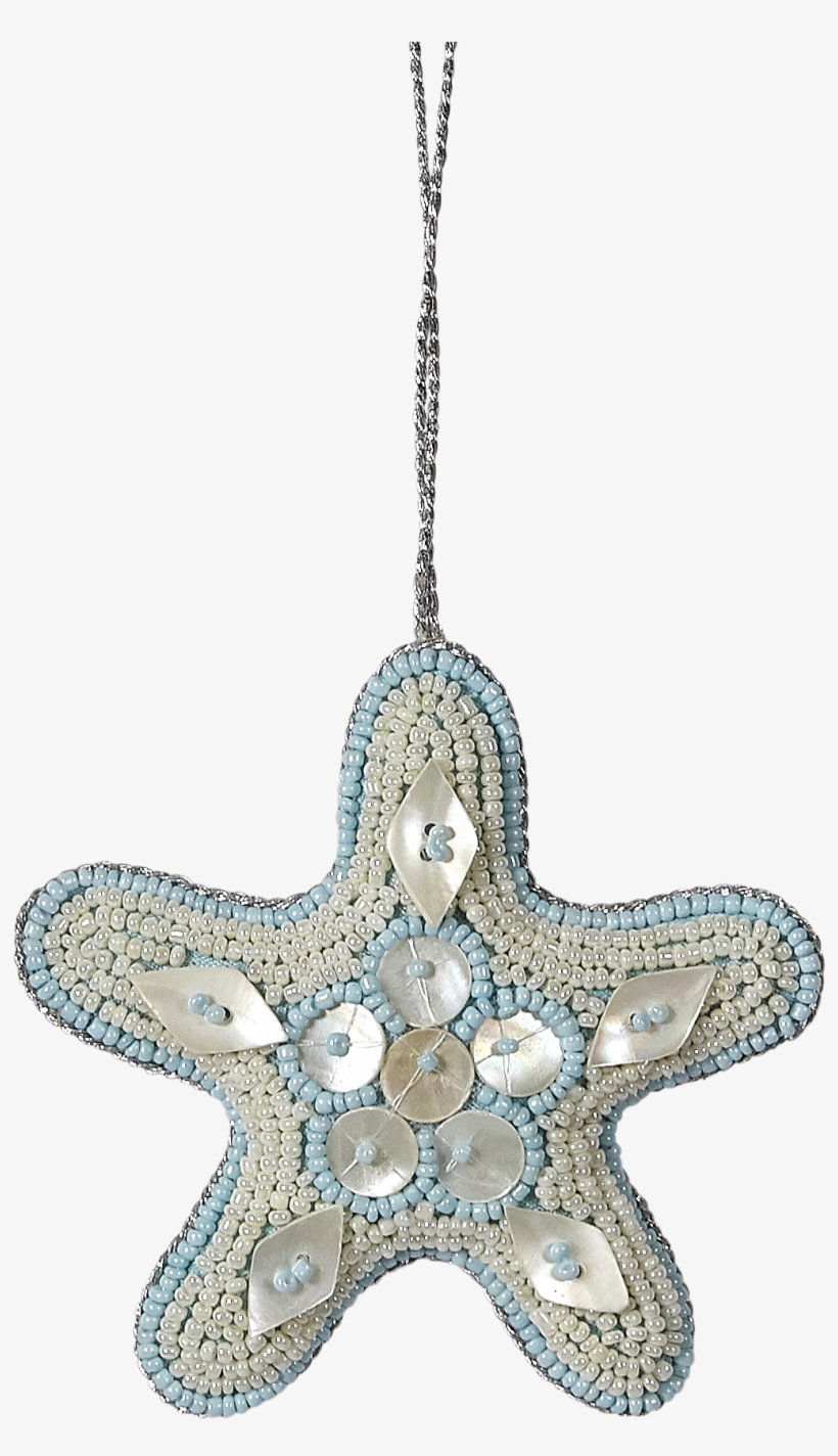 Bead And Mother Of Pearl Ornament, 4" Starfish Blue, transparent png #3392996