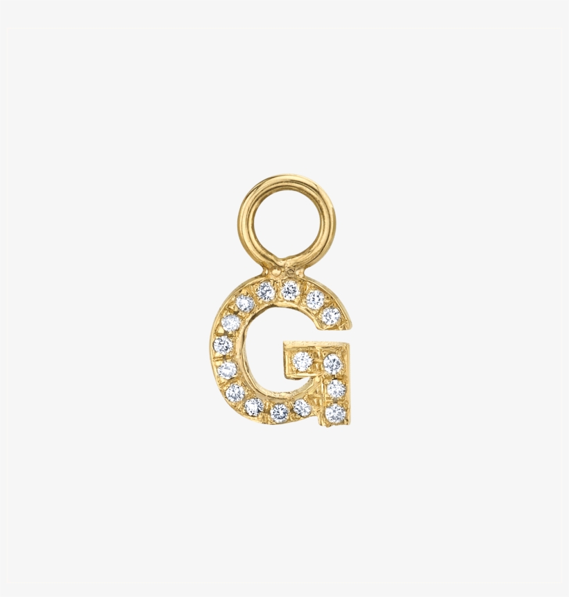 Custom Diamond Letter Hoop Earring Charm - Locket, transparent png #3394494
