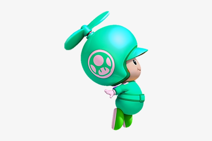 Green Toad Propeller - New Super Mario Bros Wii Blue Toad, transparent png #3394856