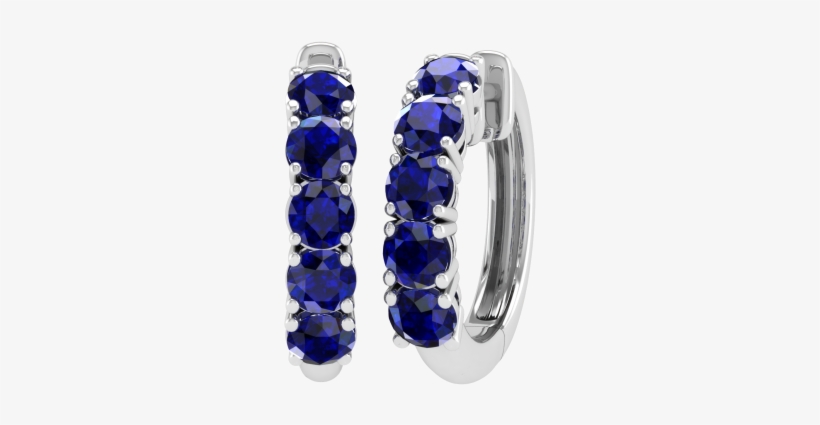 70 Carat Hoop Earrings With Prong Set Blue Sapphire - Women's Bonprix Two Ring Earrings Gold Metallic (size),, transparent png #3394922