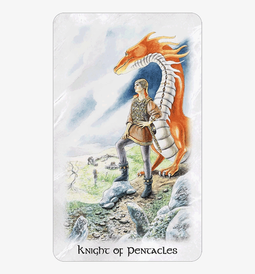 Main Menu Knight Of Pentacles - Celtic Dragon Tarot, transparent png #3396796