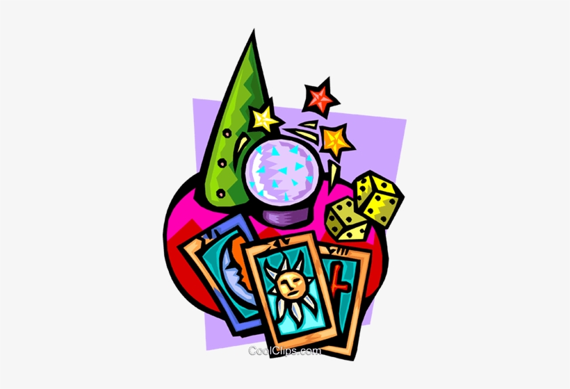 Crystal Ball With Tarot Cards And Dice Royalty Free - Dekoracja Andrzejkowa W Szkole, transparent png #3396816
