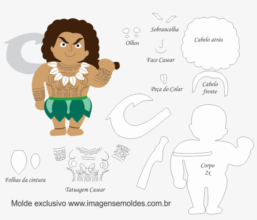 Molde Moana Em Feltro, transparent png #3398718