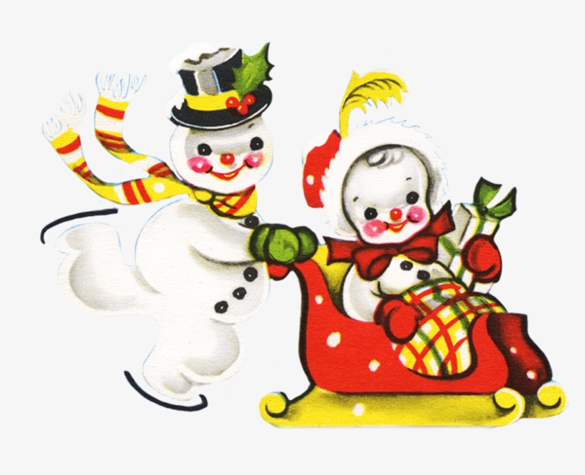 Cute Vintage Snowman Png - Portable Network Graphics, transparent png #3398871