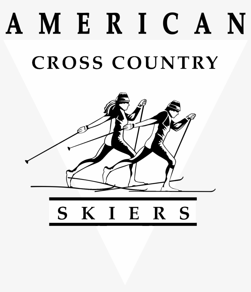 American Cross Country Skiers Logo Black And White - Cross Country Skiing, transparent png #3398944
